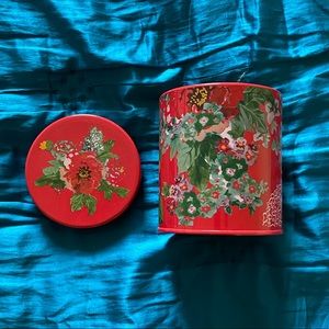 Small Pioneer Woman Red Floral Canister